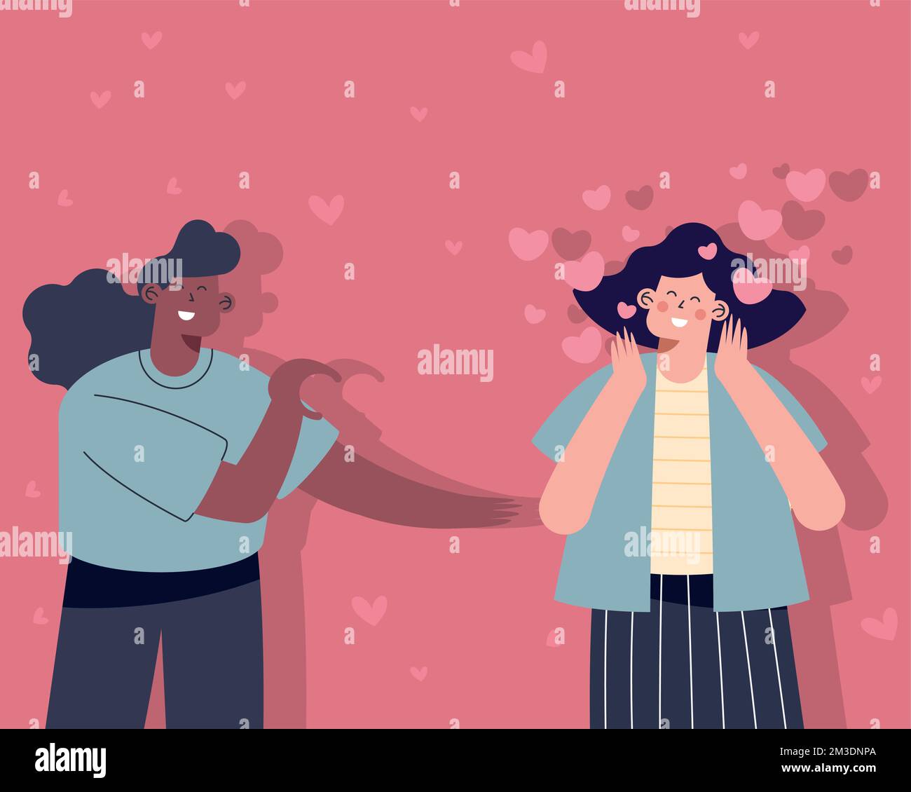 interracial lesbians lovers couple characters Stock Vector Image & Art