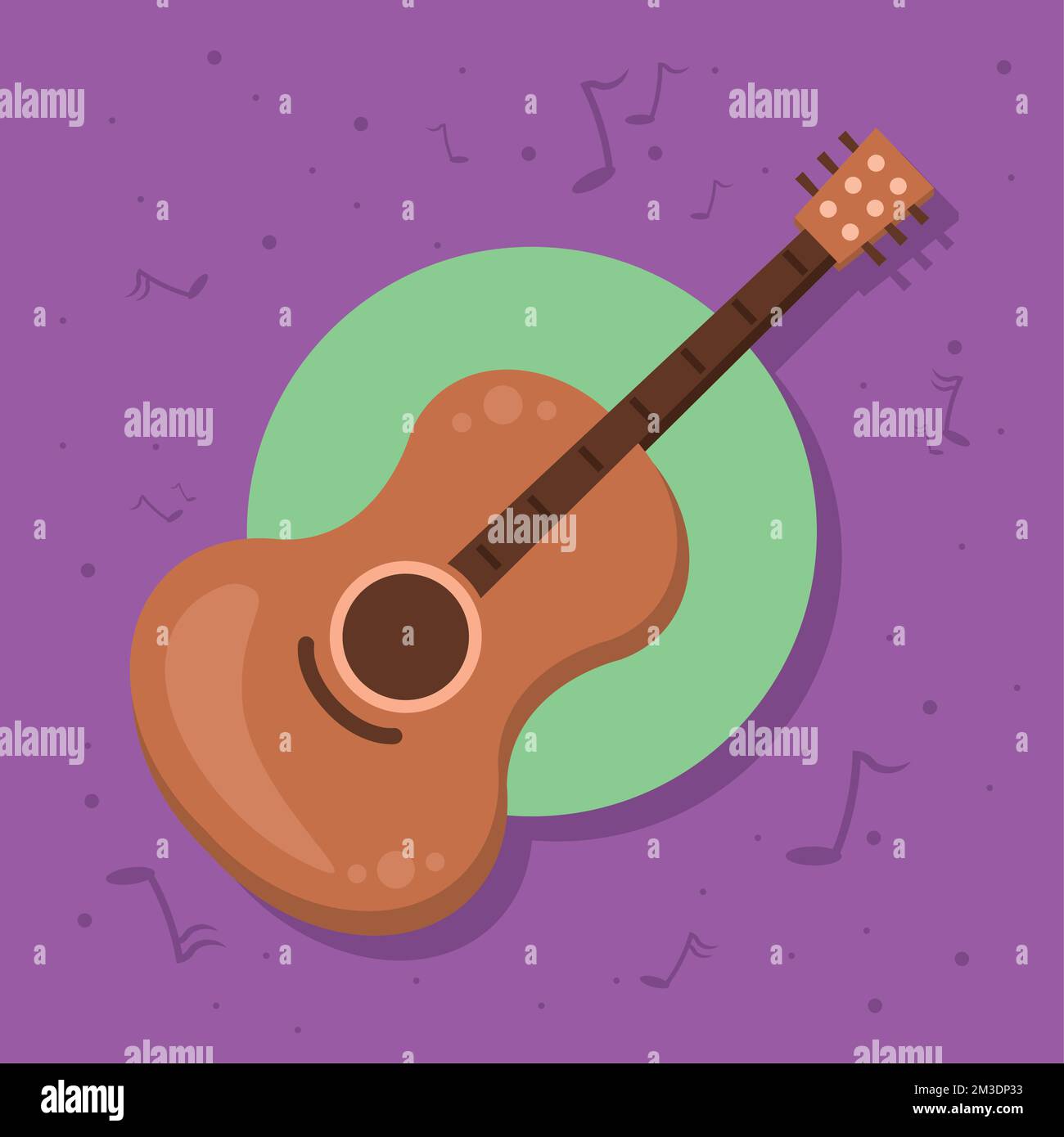 guitar instrument musical with notes Stock Vector Image & Art Alamy