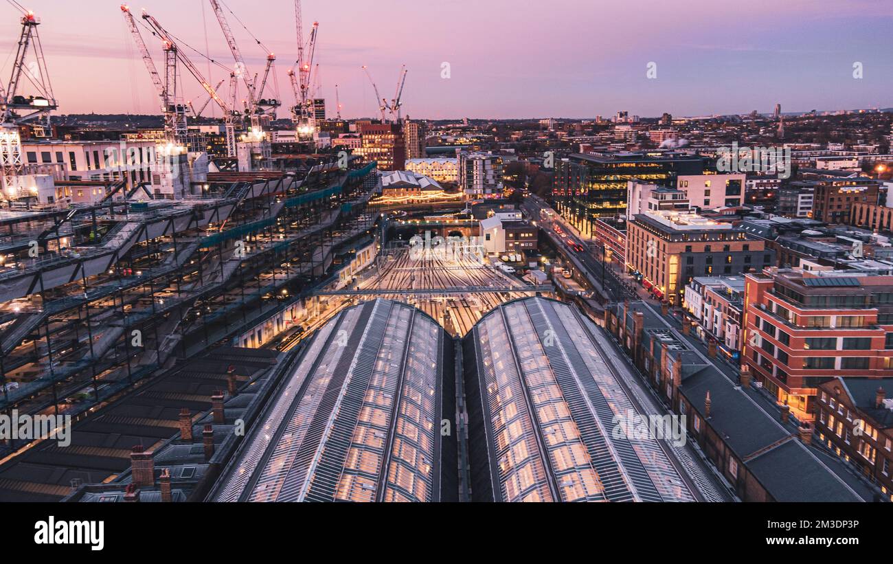 King's Cross Railway Station Sunset Drone Stock Photo Alamy