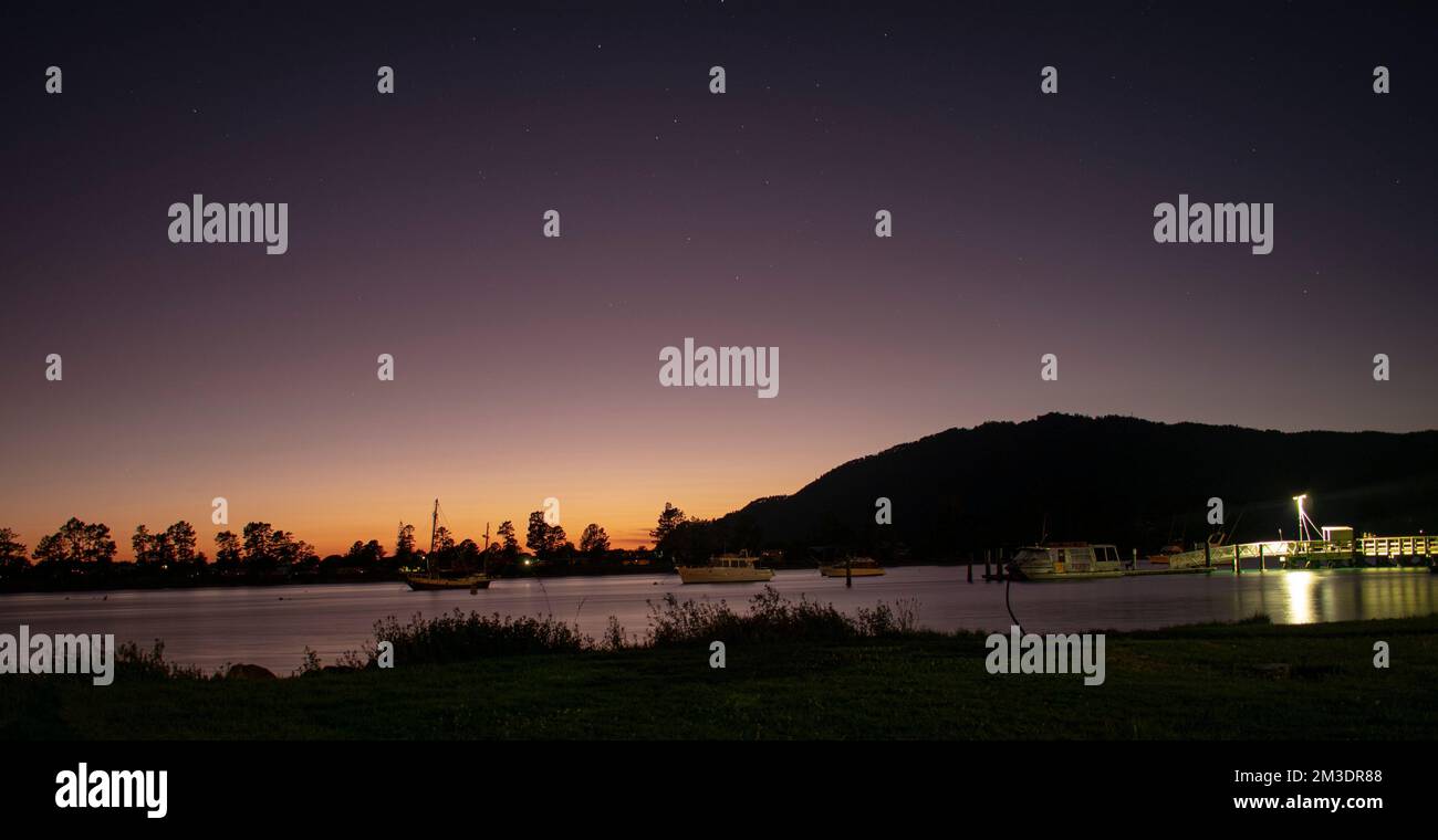 A sunrise on Tairua Harbour Stock Photo Alamy
