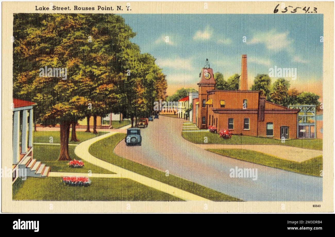 Lake Street, Rouses Point, N. Y. , Cities & towns, Tichnor Brothers Collection, postcards of the