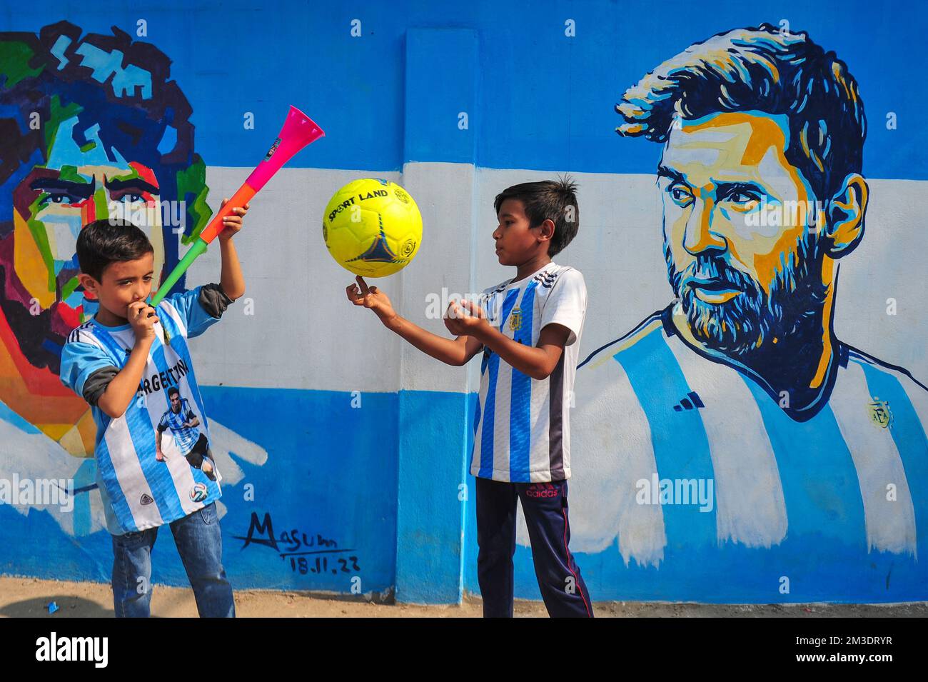 Non Exclusive Dec 14, 2022 in Sylhet, Bangladesh Young Argentina fans