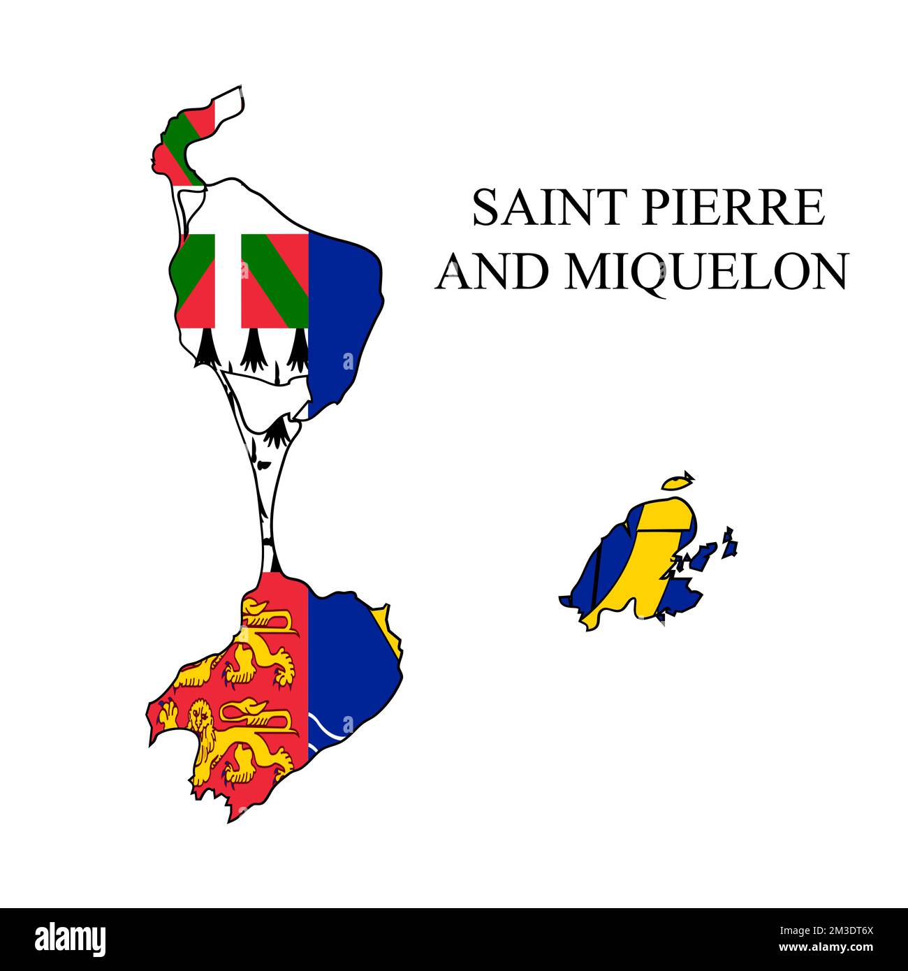 St Pierre and Miquelon map vector illustration. Global economy. Famous country. North America. America. Stock Vector