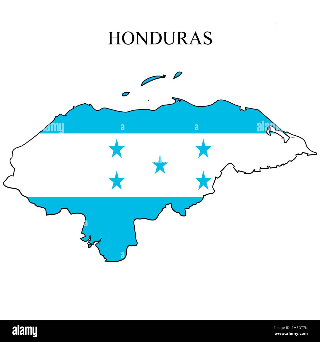 Honduras map vector illustration. Global economy. Famous country. Central America. America. Stock Vector