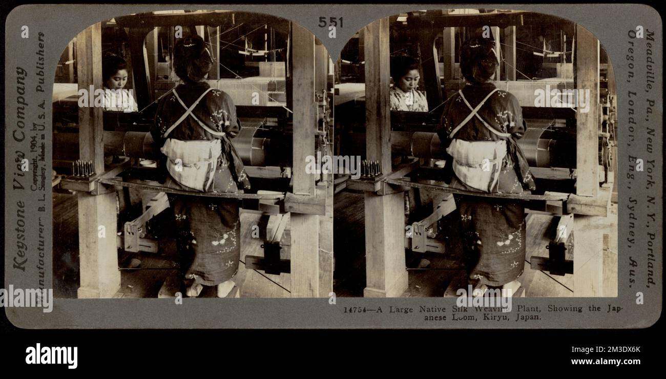 A large native silk weaving plant, Kiryu, Japan , Silk industry