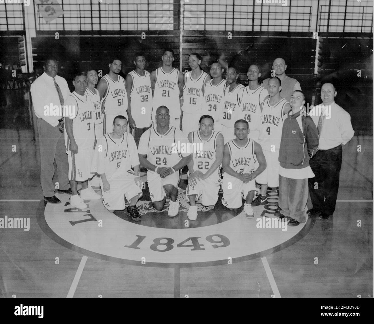 Lawrence High School basketball team , Basketball players, Lawrence High School Lawrence, Mass. Stock Photo
