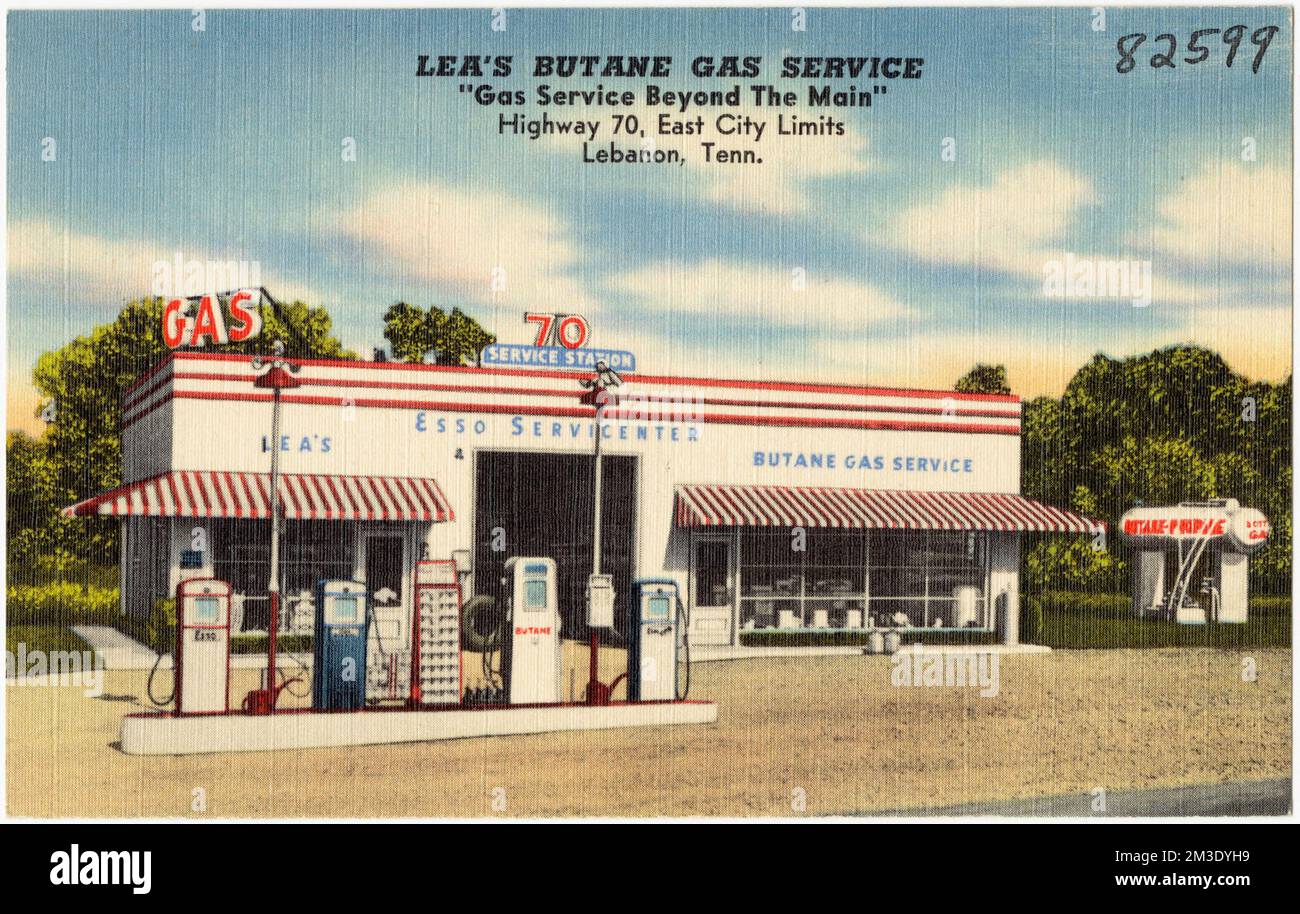 Lea's Butane Gas Service, 'Gas service beyond the main', Highway 70, east city limits, Lebanon