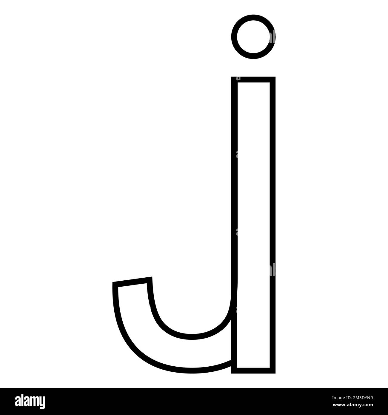Logo sign ij ji icon, nft interlaced letters i j Stock Vector