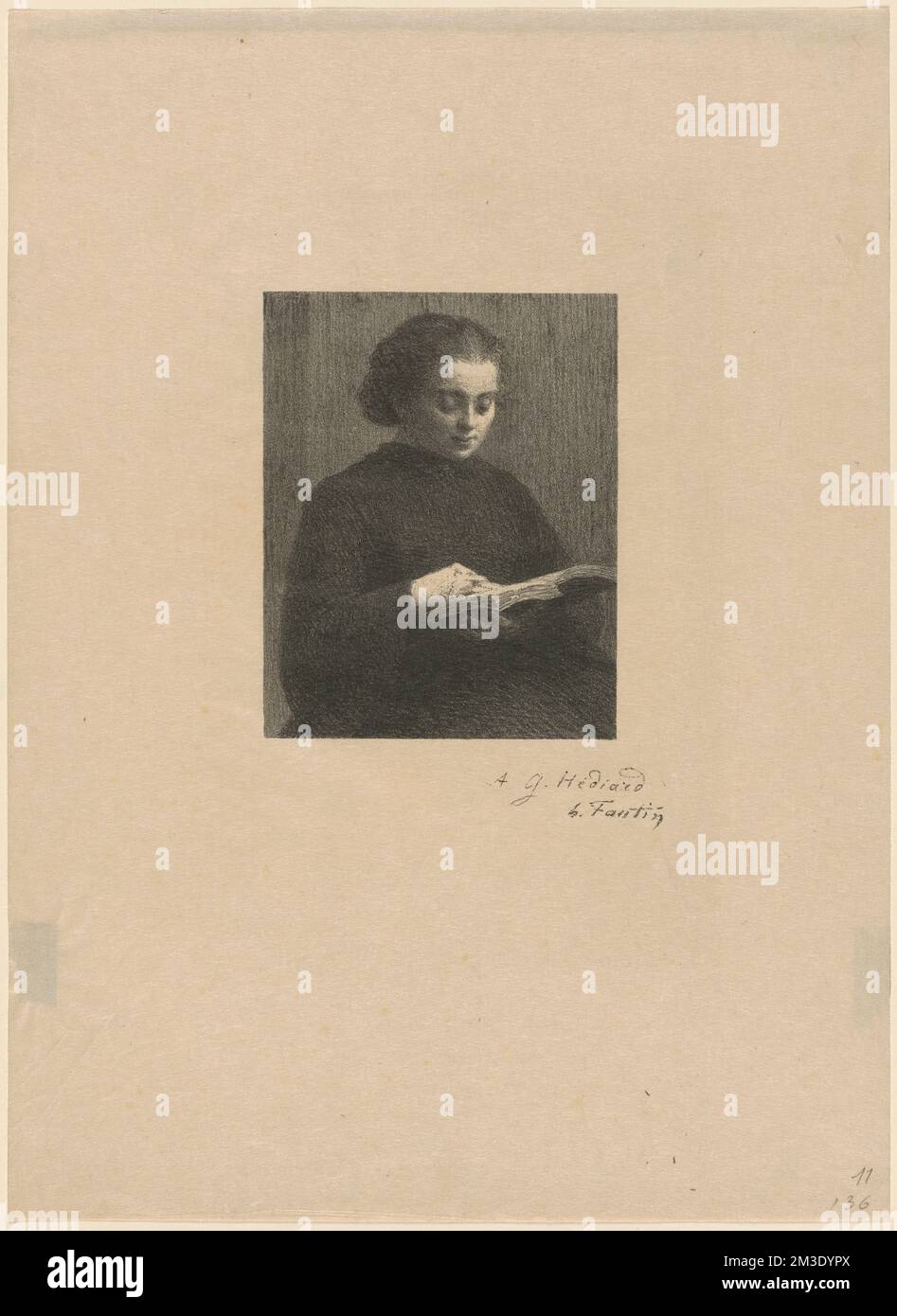 La lecture , Reading. Henri Fantin-Latour (1836-1904). Lithographs and ...