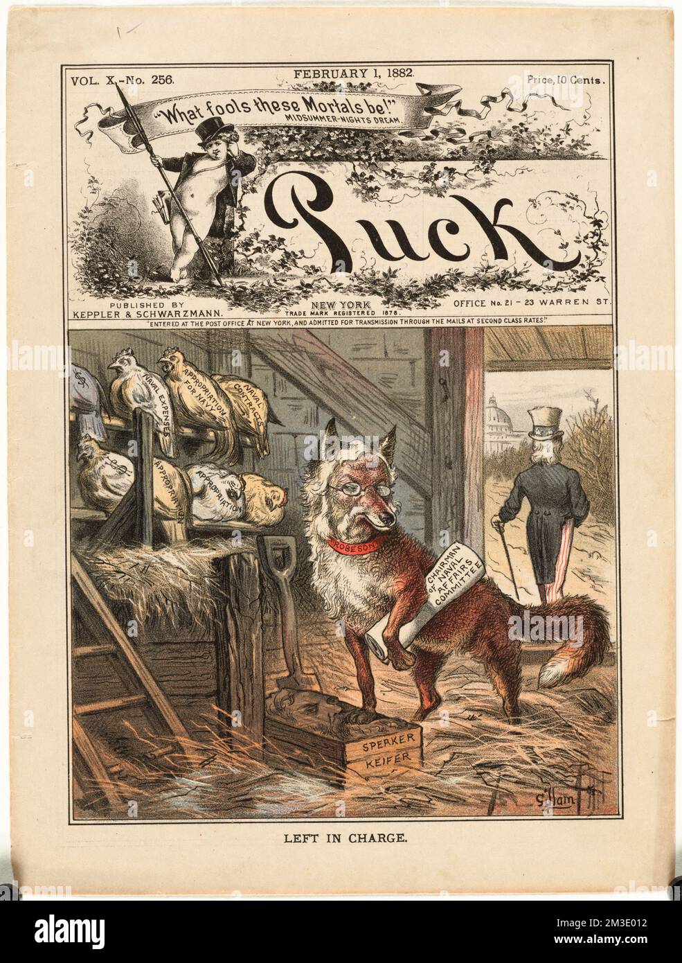 Left in charge , Foxes, Poultry houses, Chickens, Uncle Sam Symbolic