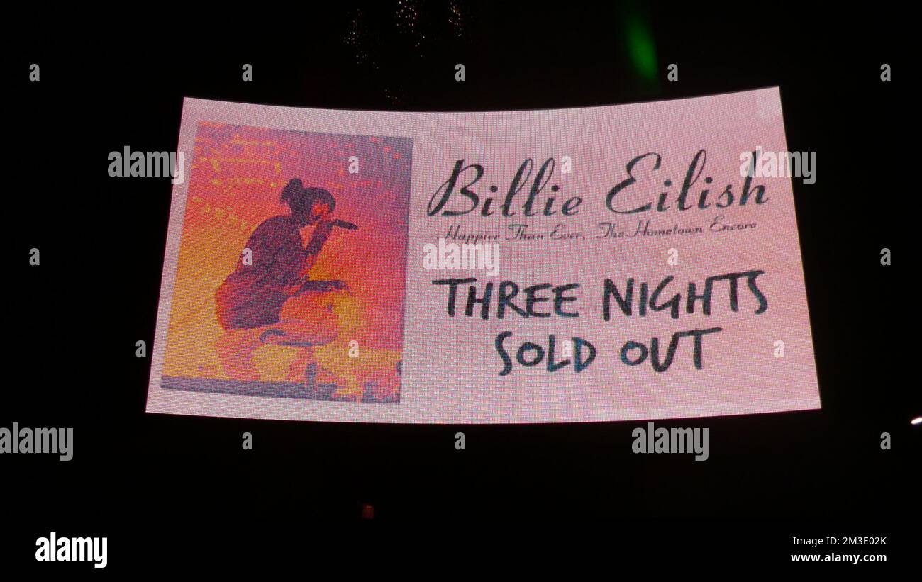 Inglewood, California, USA 13th December 2022 Singer Billie Eilish