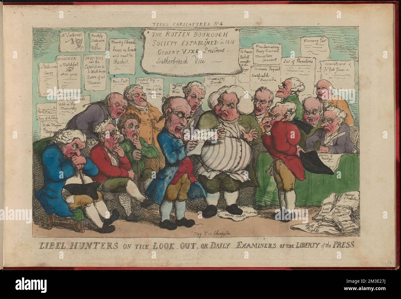 Libel hunters on the look out : Or daily examiners of the liberty of the press , Organizations, Libel & slander. Thomas Rowlandson (1756-1827). Prints and Drawings Stock Photo