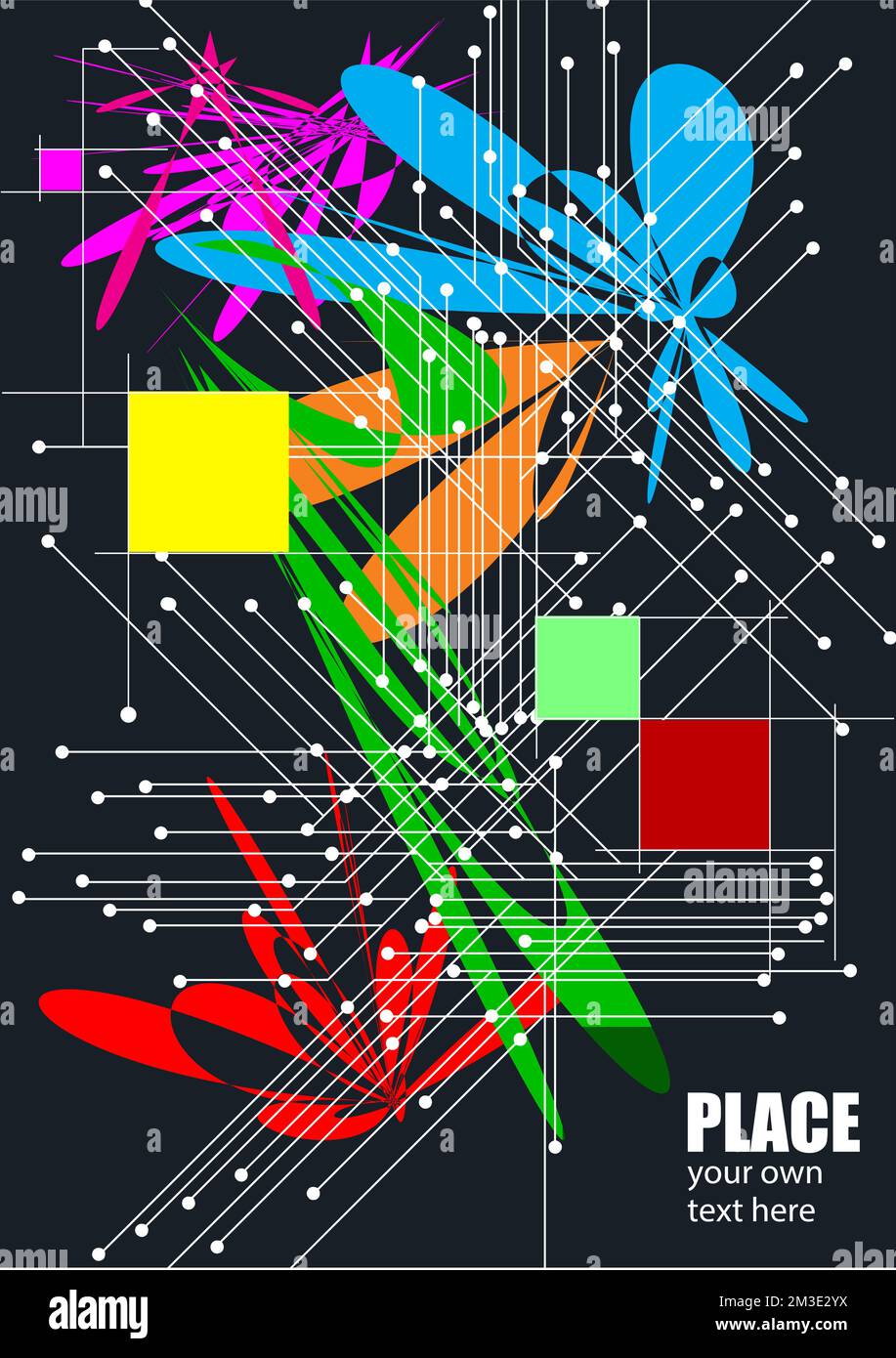 Abstract color composition with stripes and dots for background. Vector ...