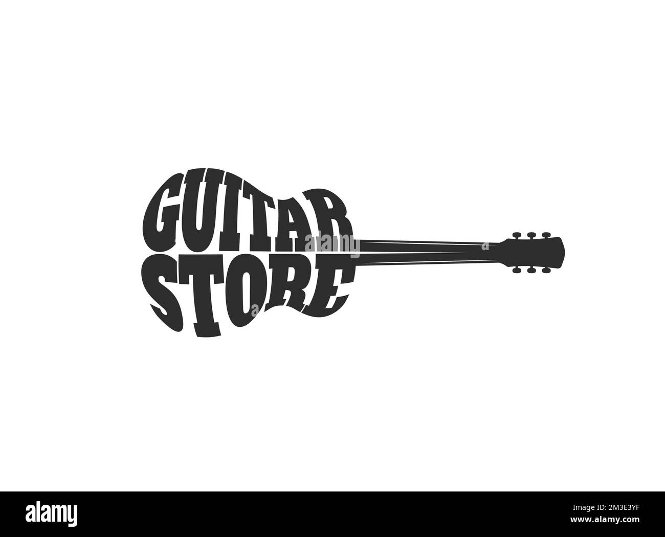 Guitar store icon. Music instruments and audio equipment shop vector