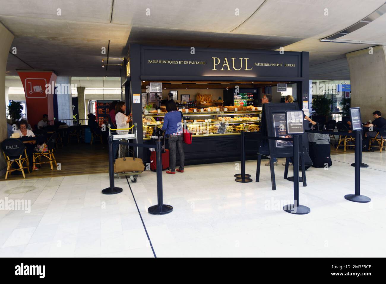 PARIS SEPTEMBER 10 PAUL cafe in Charles de Gaulle Airport on