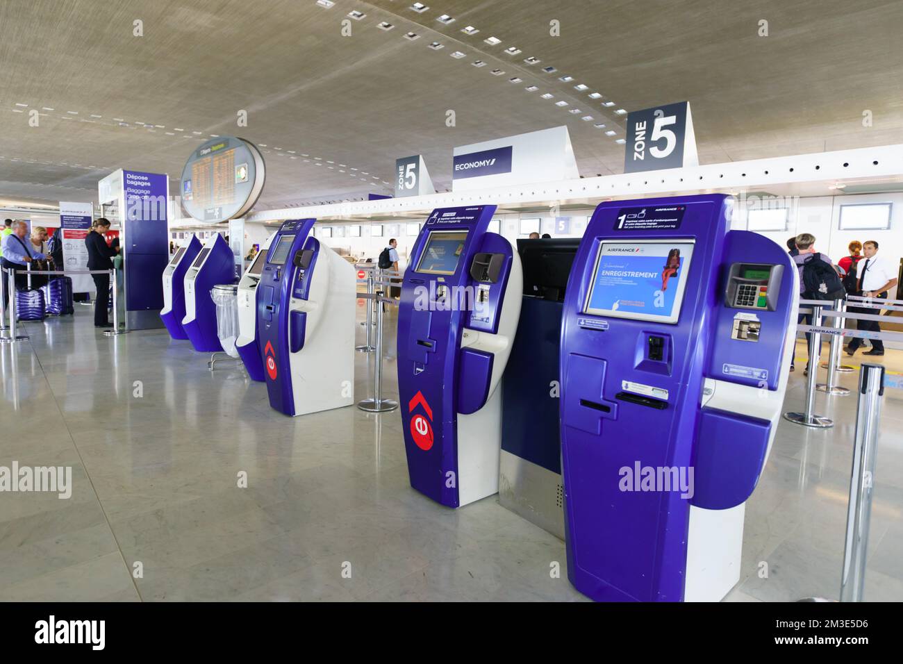 PARIS - SEPTEMBER 10: Charles de Gaulle Airport interior on September 10, 2014 in Paris, France. Paris Charles de Gaulle Airport, also known as Roissy Stock Photo