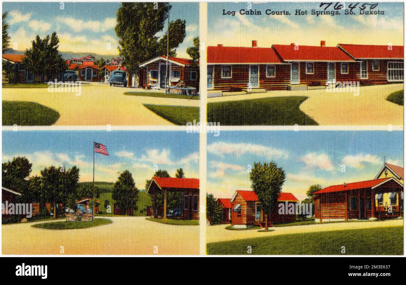 Log Cabin Courts, Hot Springs, So. Dakota , Motels, Tichnor Brothers