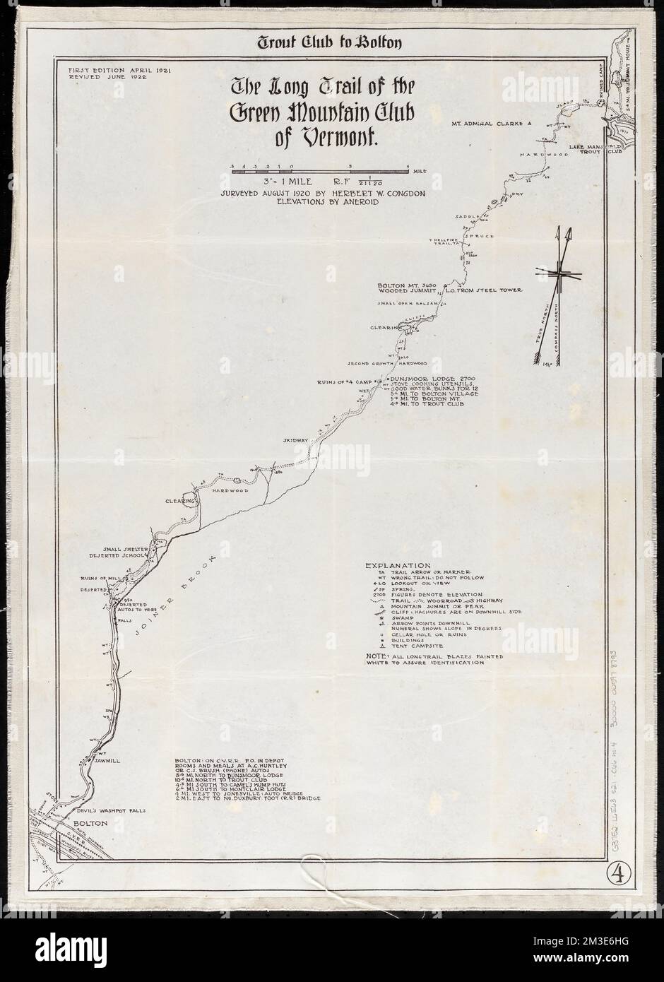 The Long Trail of the Green Mountain - The Long Trail Of The Green Mountain Club Of Vermont Trout Club To Bolton Trails Vermont Maps Hiking Vermont Long Trail Maps Long Trail Vt Maps Norman B Leventhal Map Center Collection 2M3E6HG 