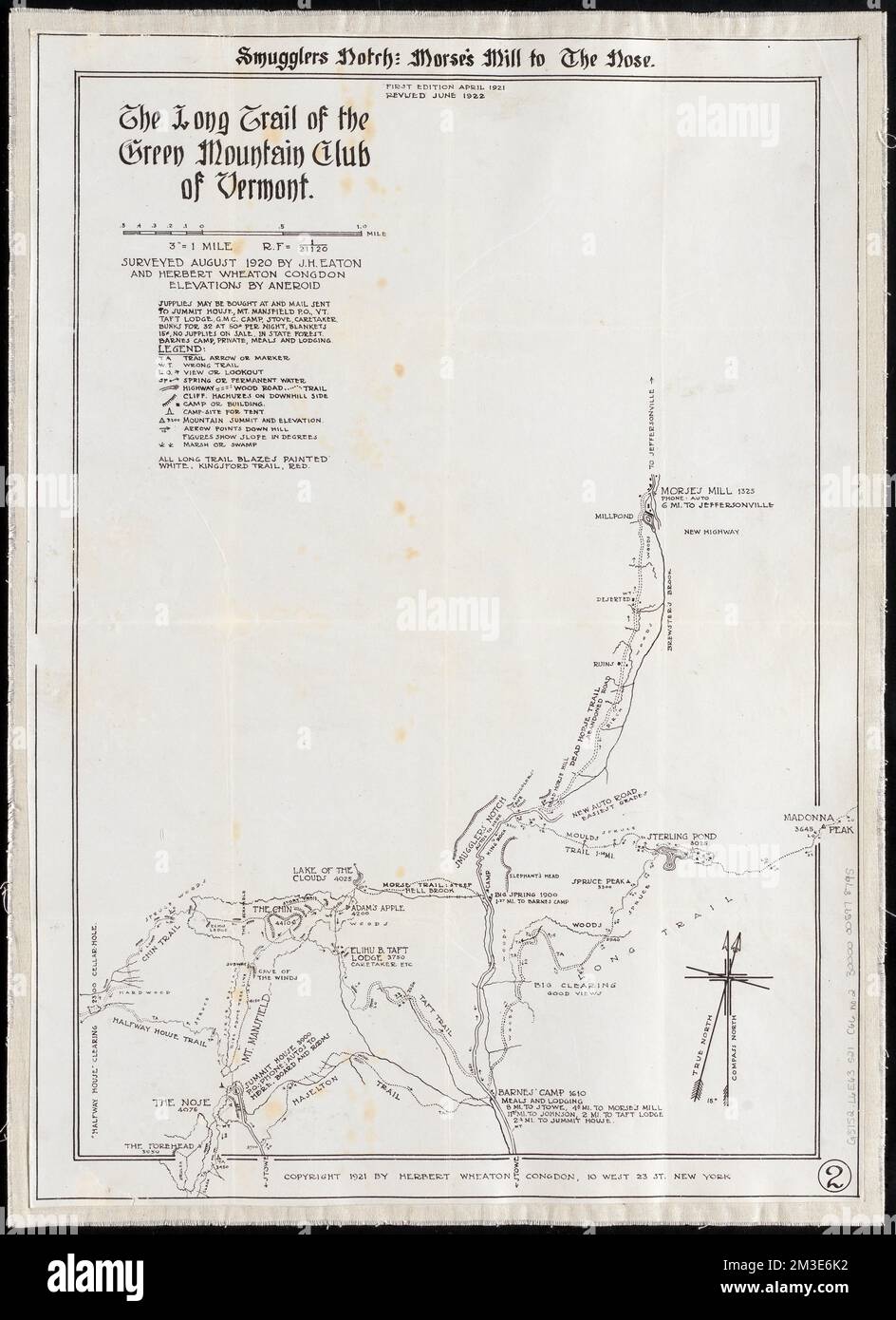 The Long Trail of the Green Mountain - The Long Trail Of The Green Mountain Club Of Vermont Smugglers Notch Morses Mill To The Nose Trails Vermont Maps Hiking Vermont Long Trail Maps Long Trail Vt Maps Norman B Leventhal Map Center Collection 2M3E6K2 
