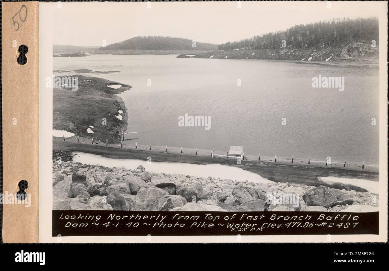 Looking northerly from top of East Branch baffle dam, water elevation