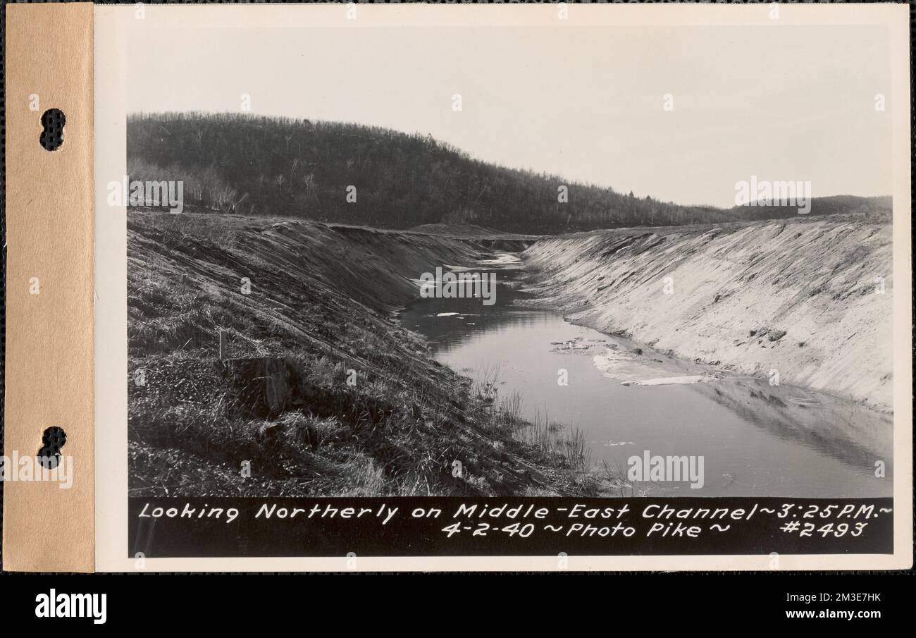 Looking northerly on channel between Middle Branch and East Branch of Swift River, Quabbin