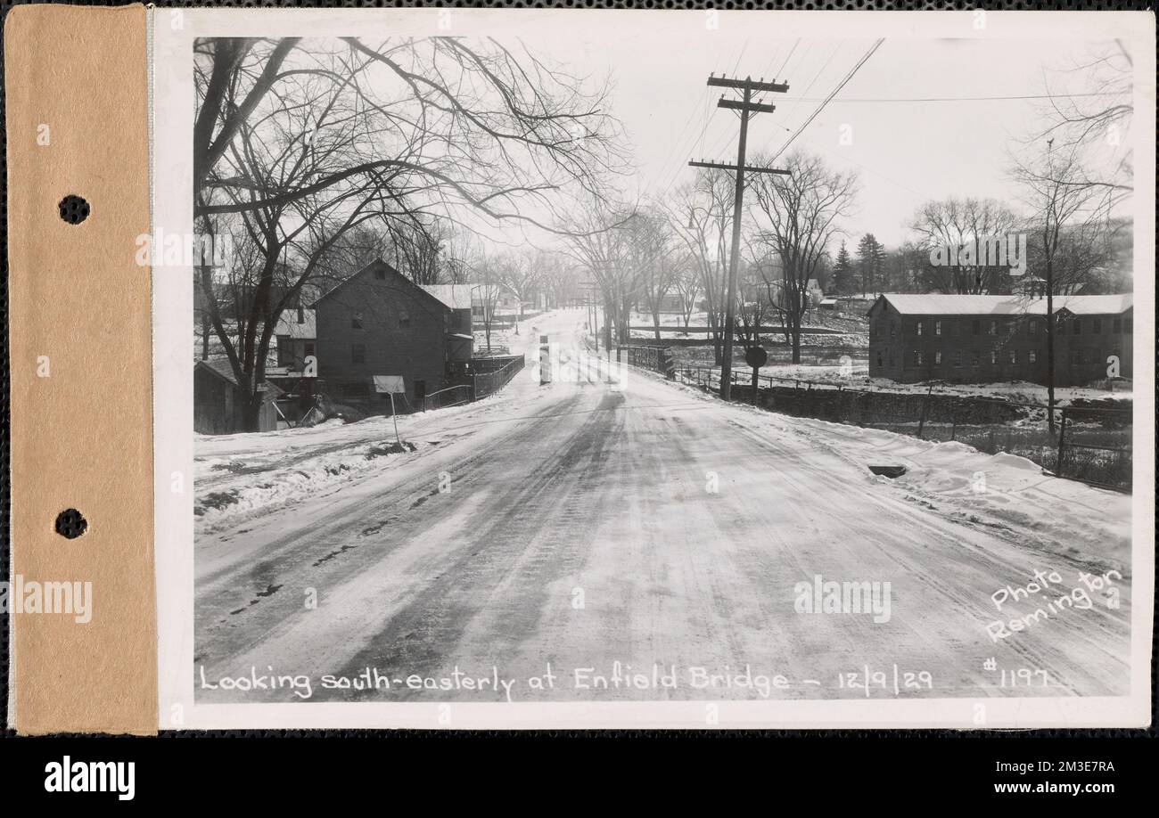 Looking southeasterly at Enfield bridge, Enfield, Mass., Dec. 9, 1929