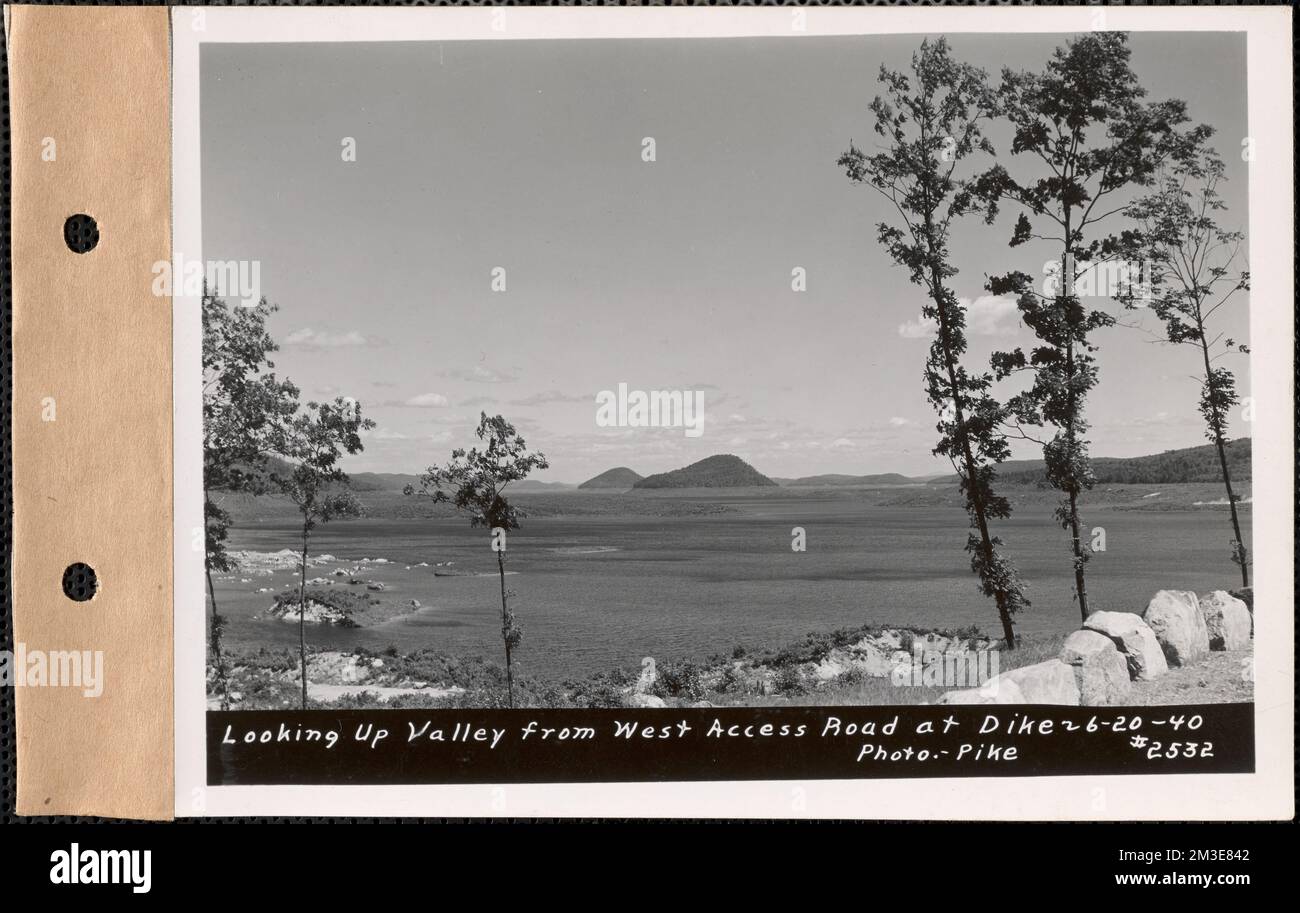 Looking up valley from west access road at dike, Quabbin Reservoir