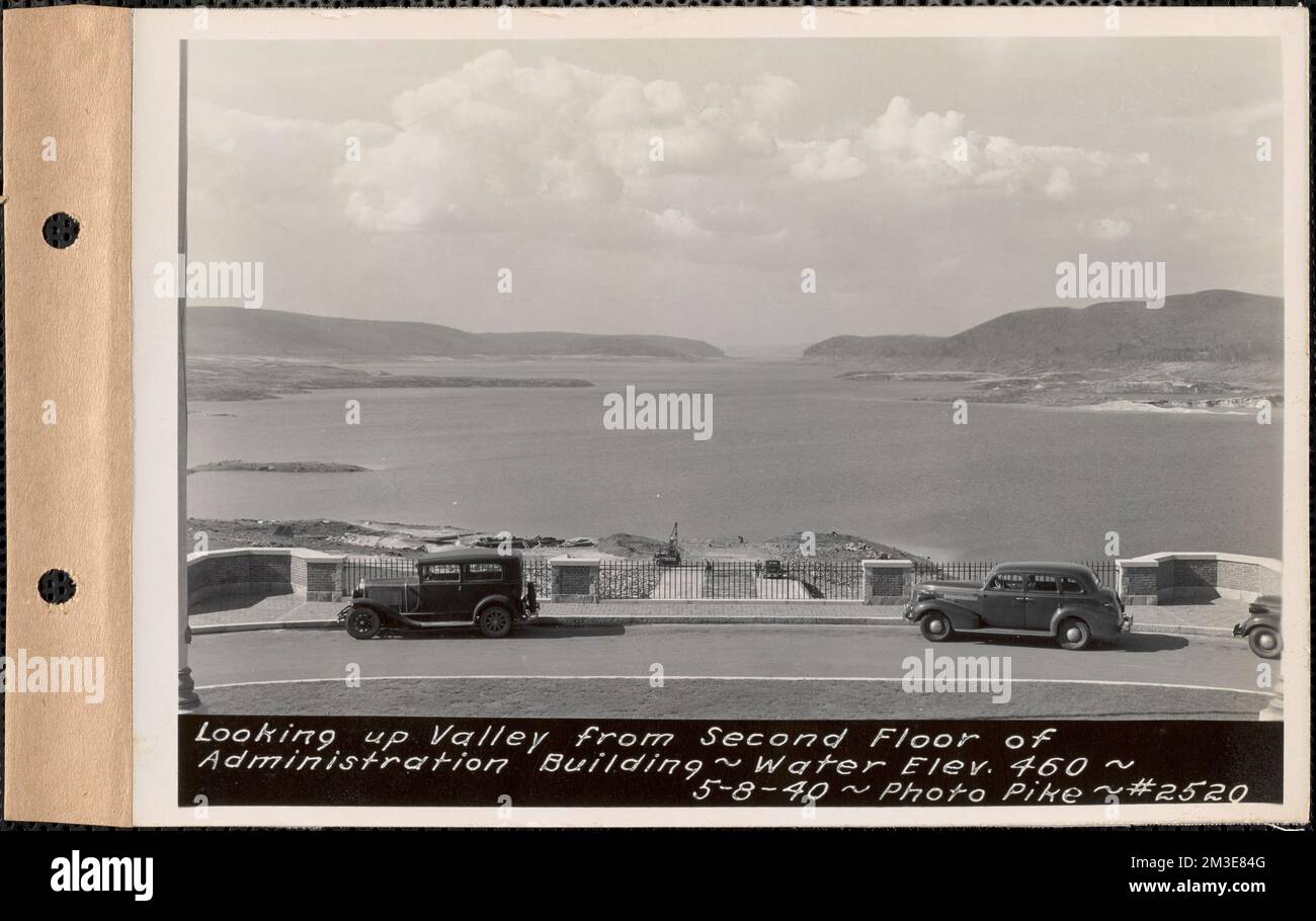 Looking up valley from second floor of Administration Building, water