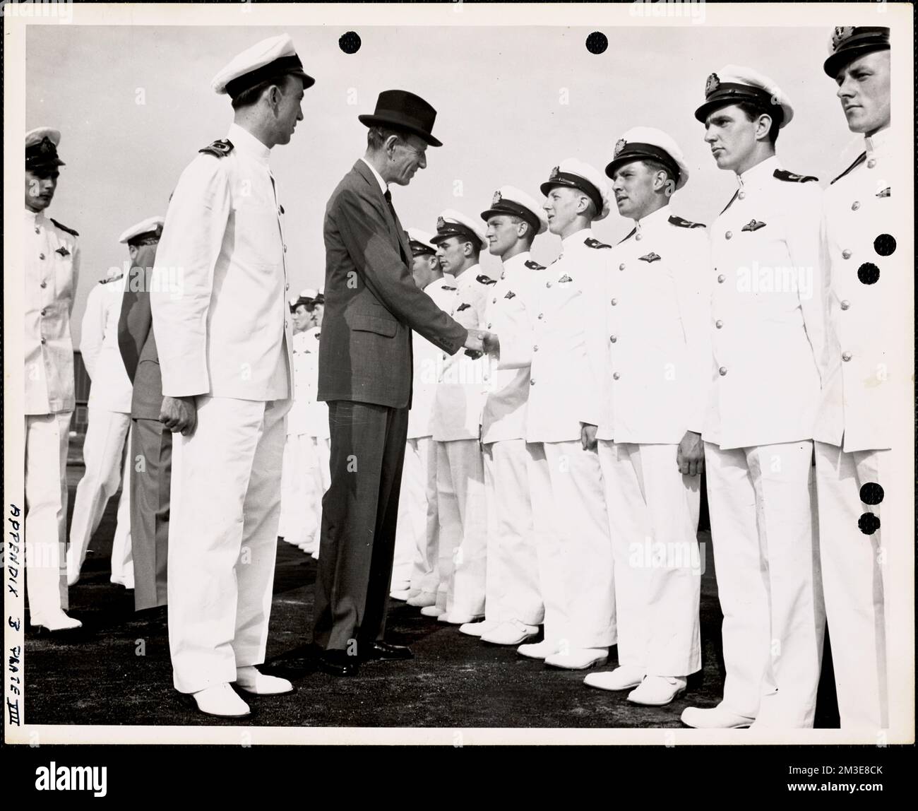Lord Halifax greeting British Pilots , Military air pilots. Photographs