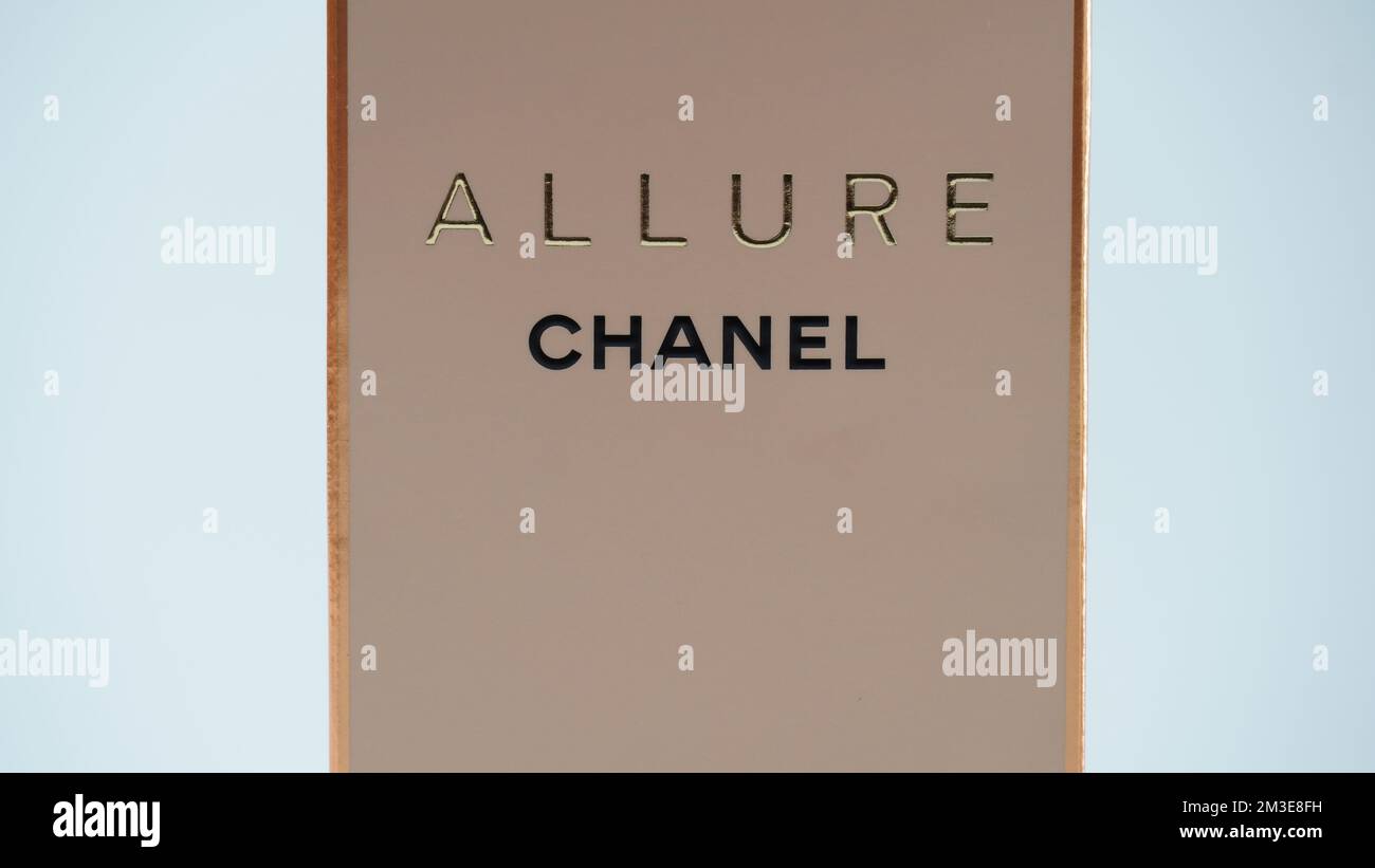Israel - November 18, 2022: A bottle of Chanel perfume. Allure