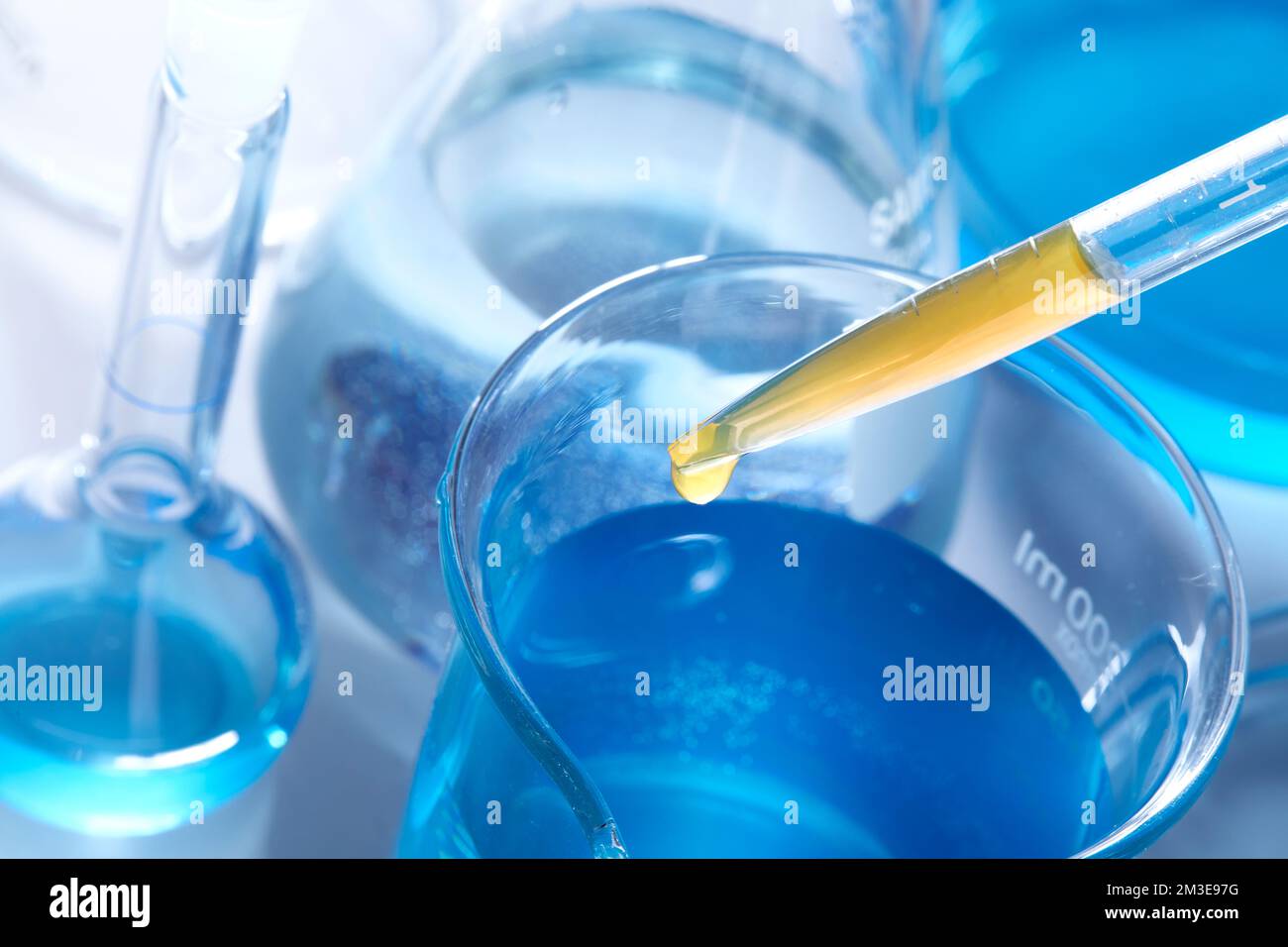 Lab Tissue Blue science lab with clear blue background and test tubes with blue ...