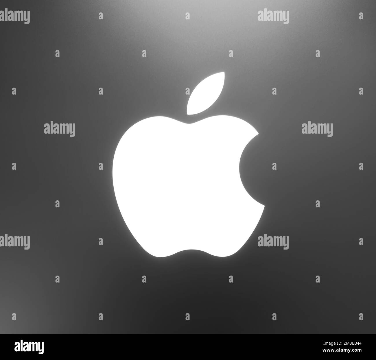DUBAI OCTOBER 15 Apple sign in The Dubai Mall on October 15, 2014 in