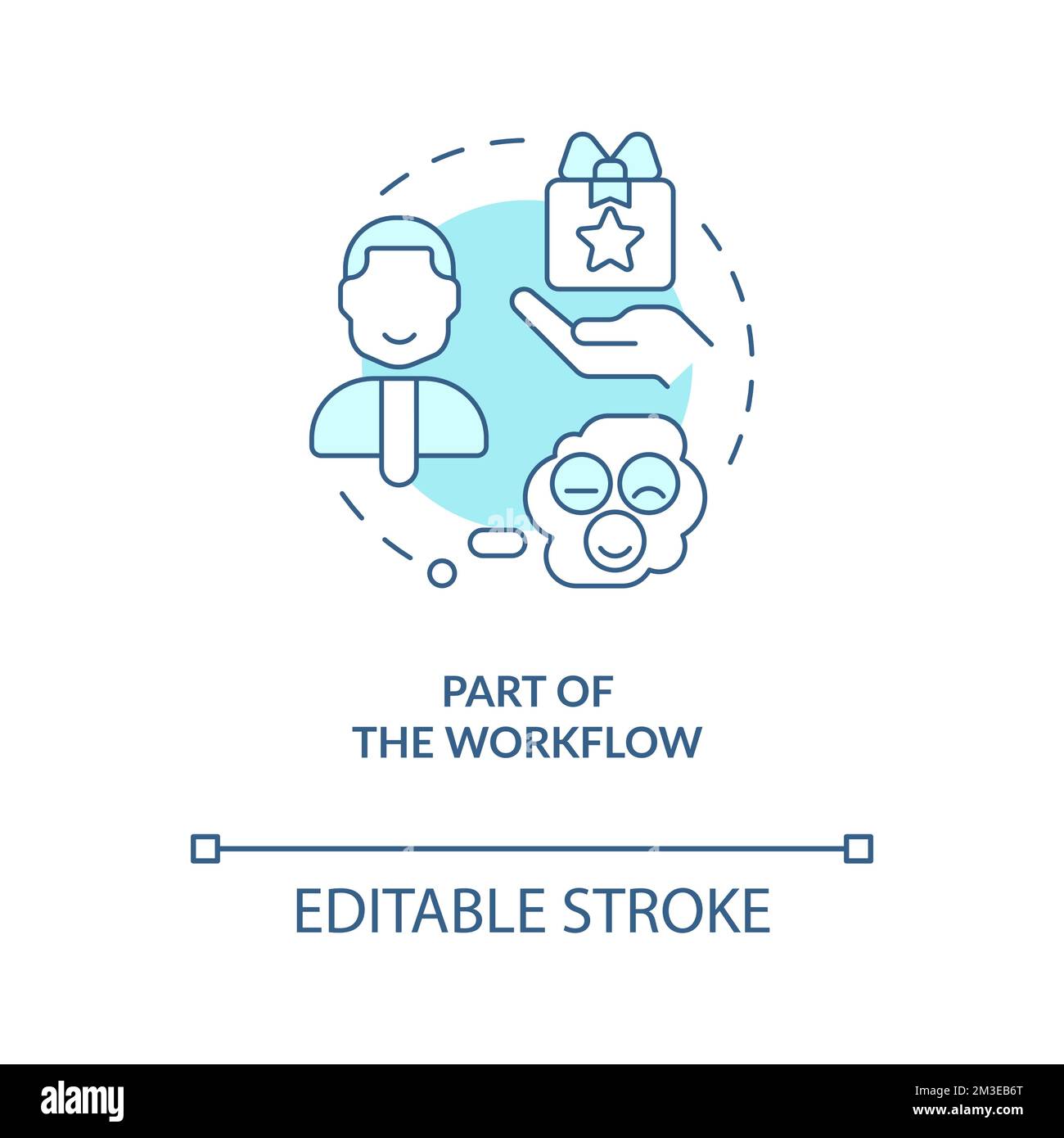Part of workflow turquoise concept icon Stock Vector