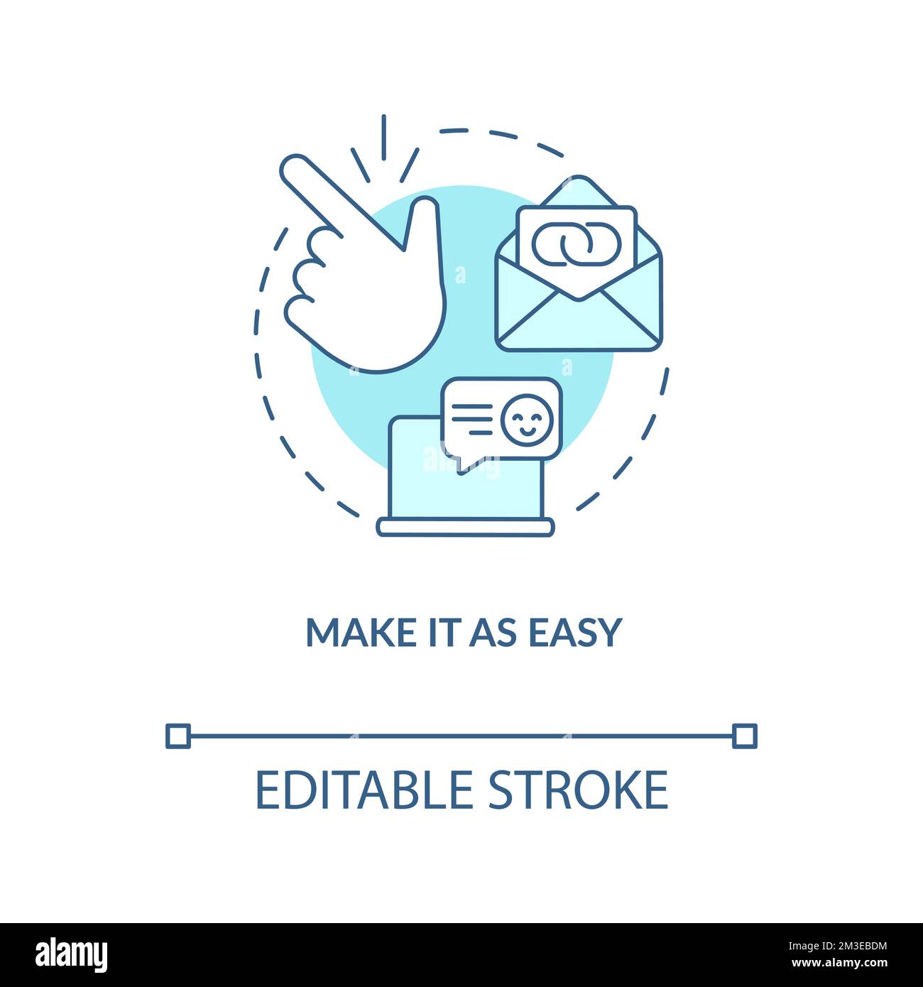 Make it as easy turquoise concept icon Stock Vector
