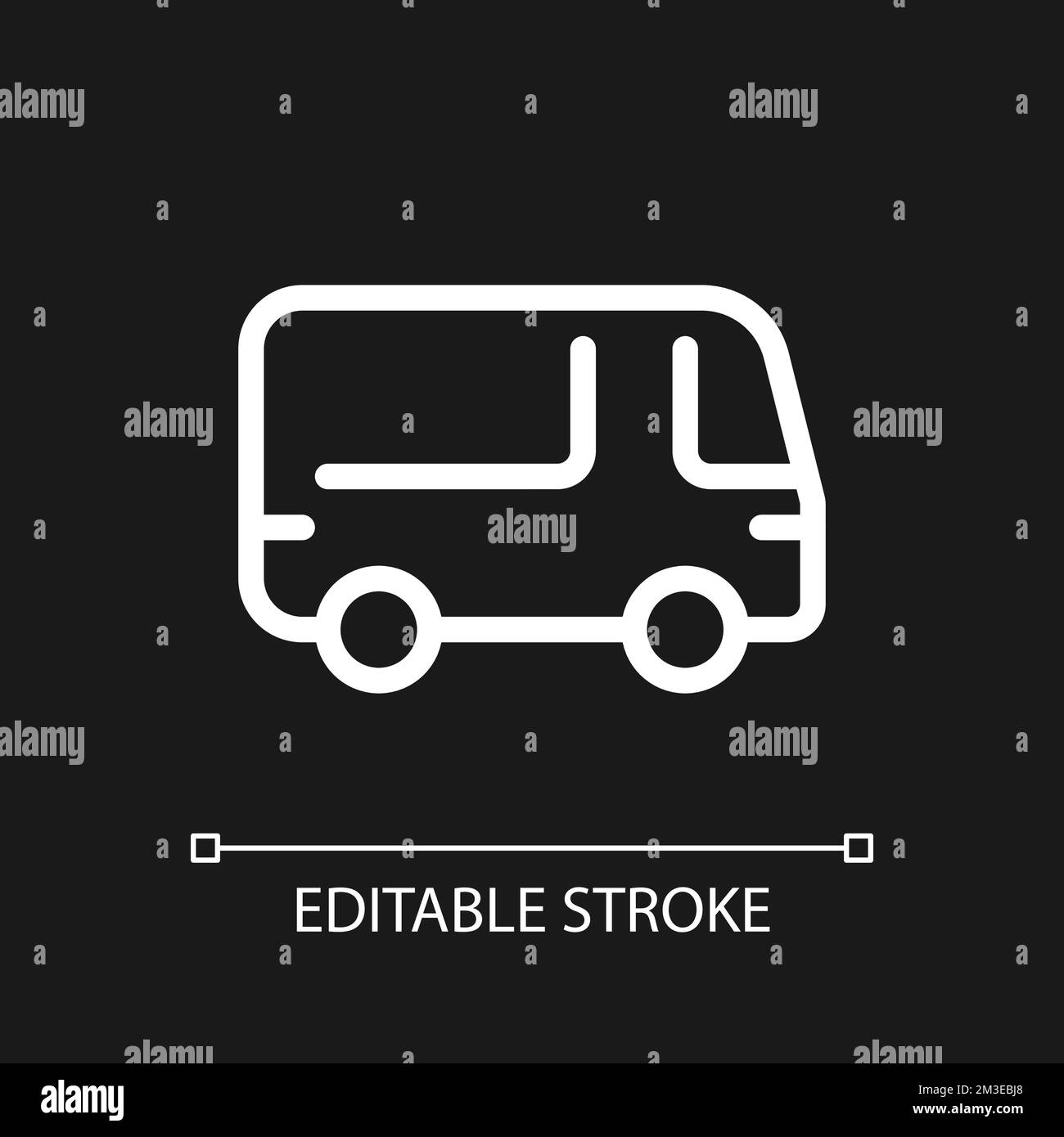 Bus pixel perfect white linear ui icon for dark theme Stock Vector ...