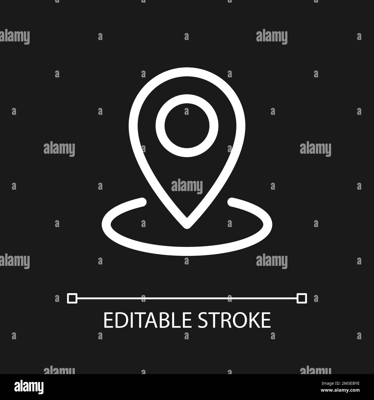 Dropping pin point pixel perfect white linear ui icon for dark theme ...