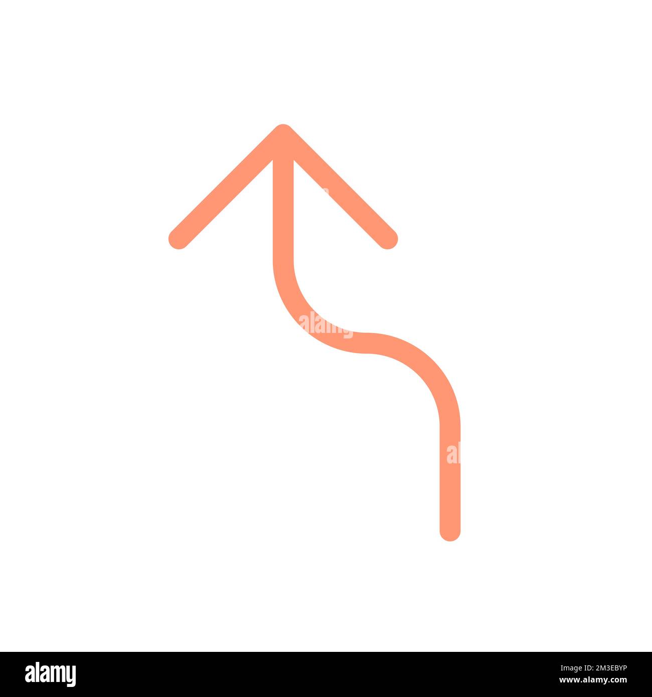 Left reverse turn arrow flat color ui icon Stock Vector