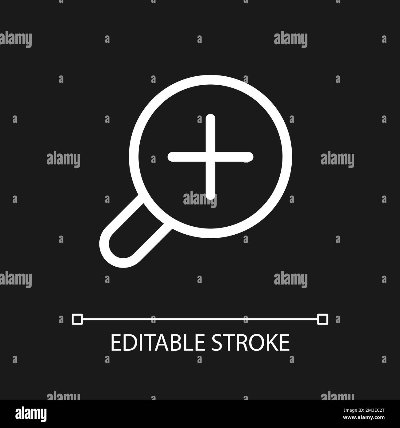 Magnifier with plus for map pixel perfect white linear ui icon for dark ...