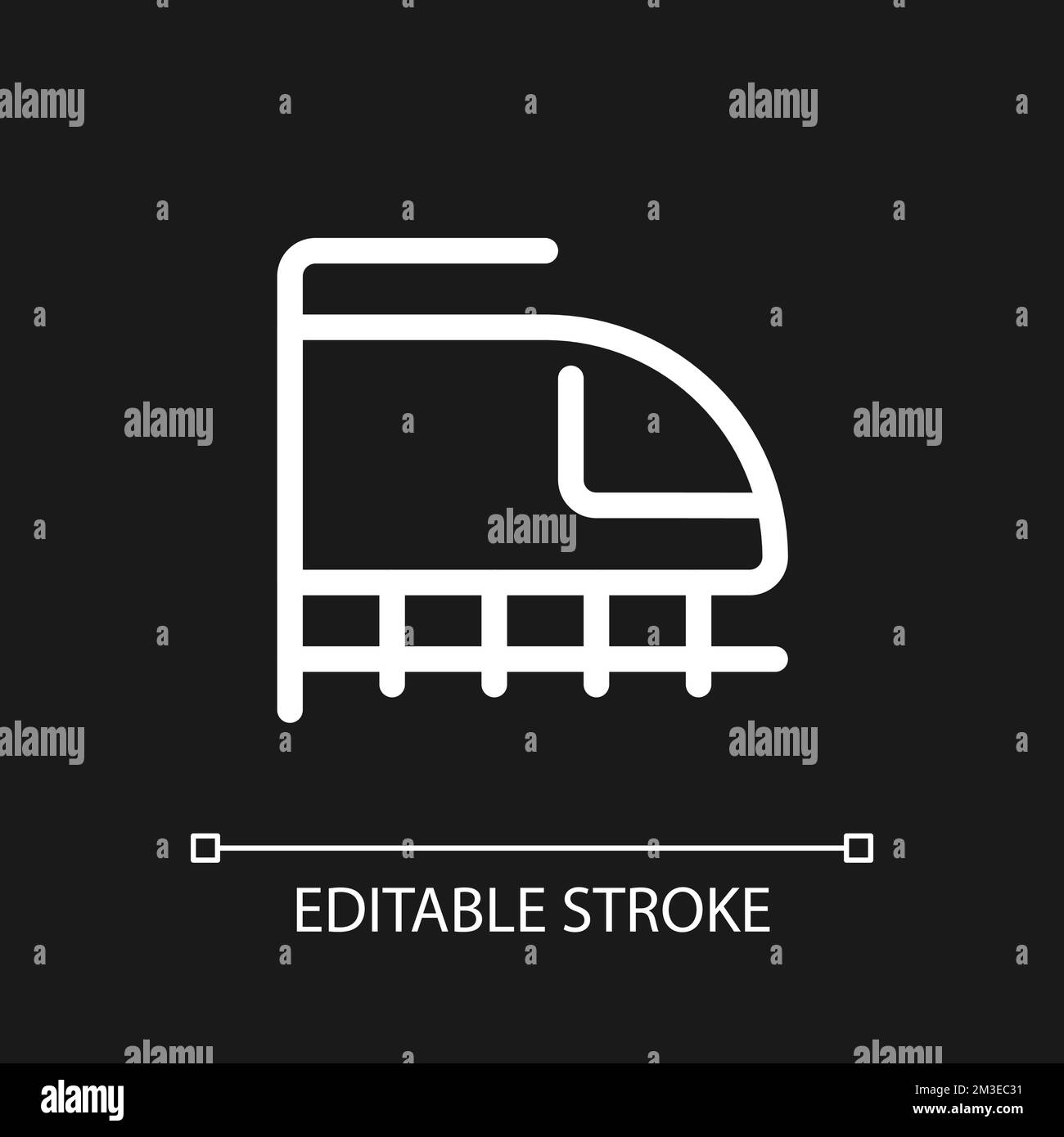 Rail transport pixel perfect white linear ui icon for dark theme Stock ...