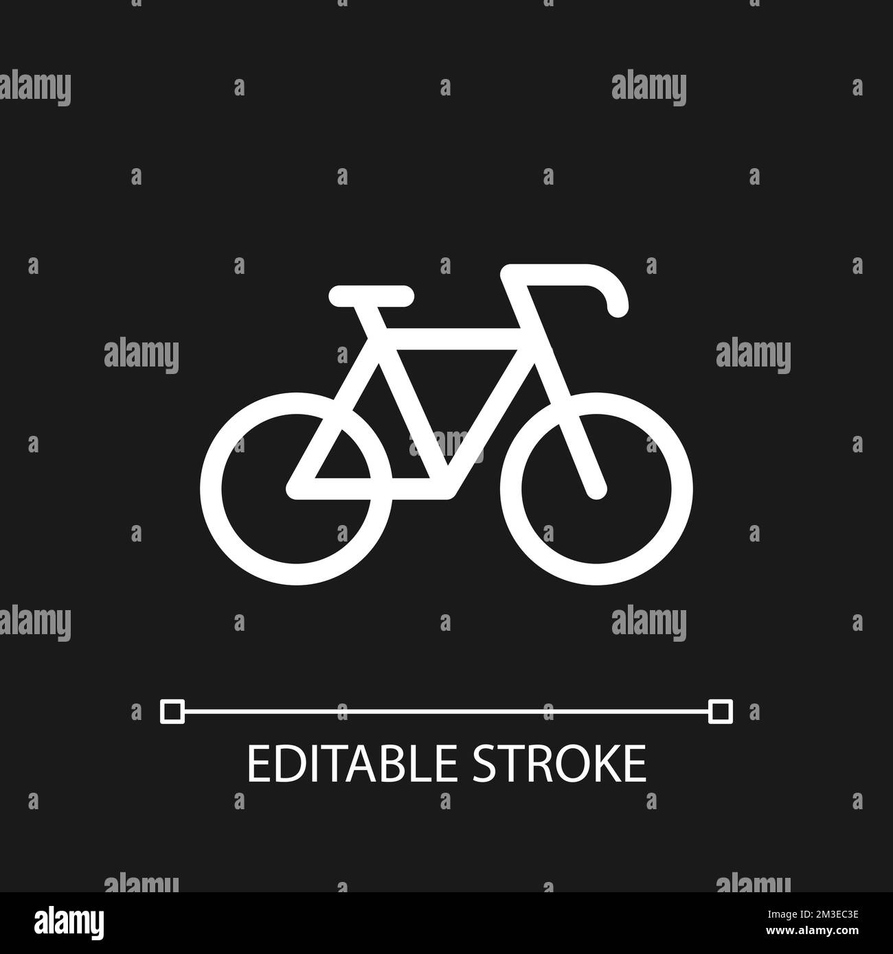 Bicycle pixel perfect white linear ui icon for dark theme Stock Vector