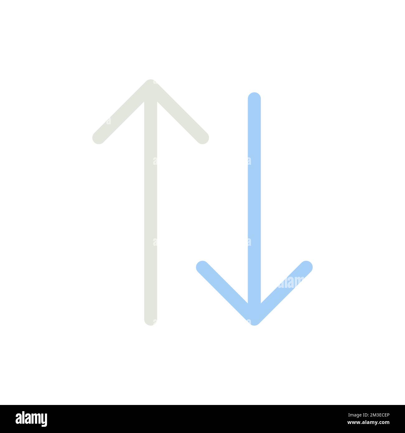 Two way traffic arrows flat color ui icon Stock Vector