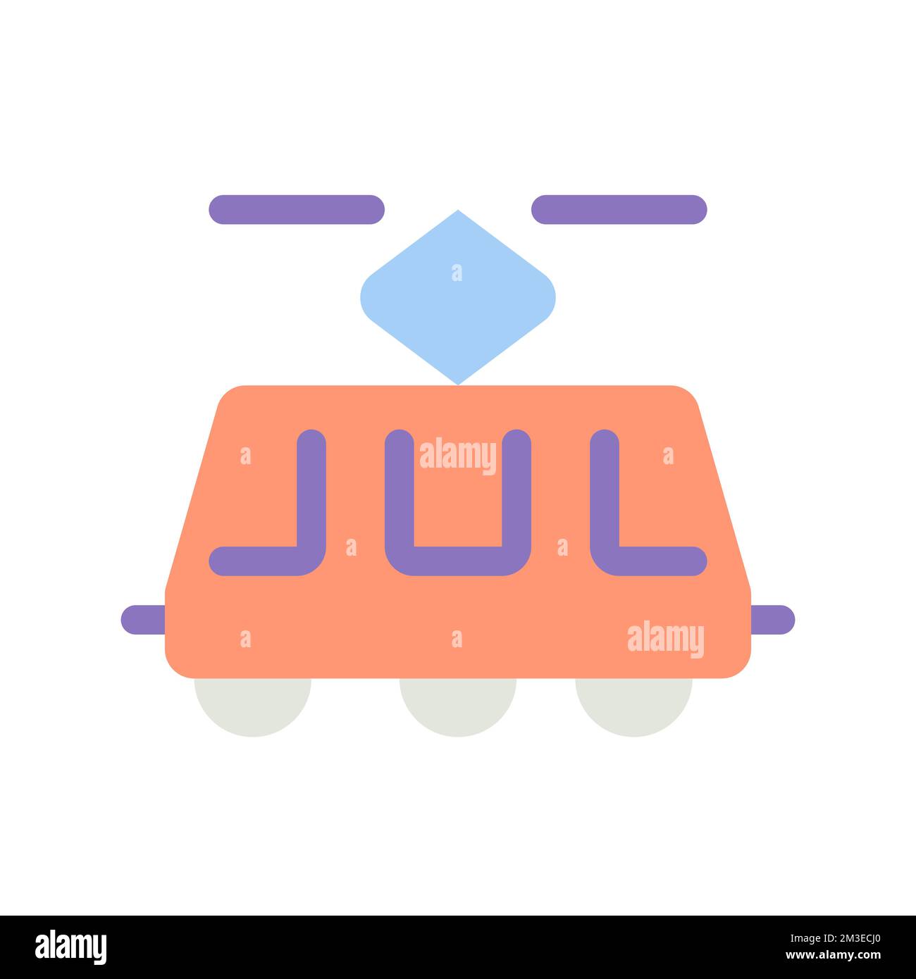 Electric trolleybus flat color ui icon Stock Vector