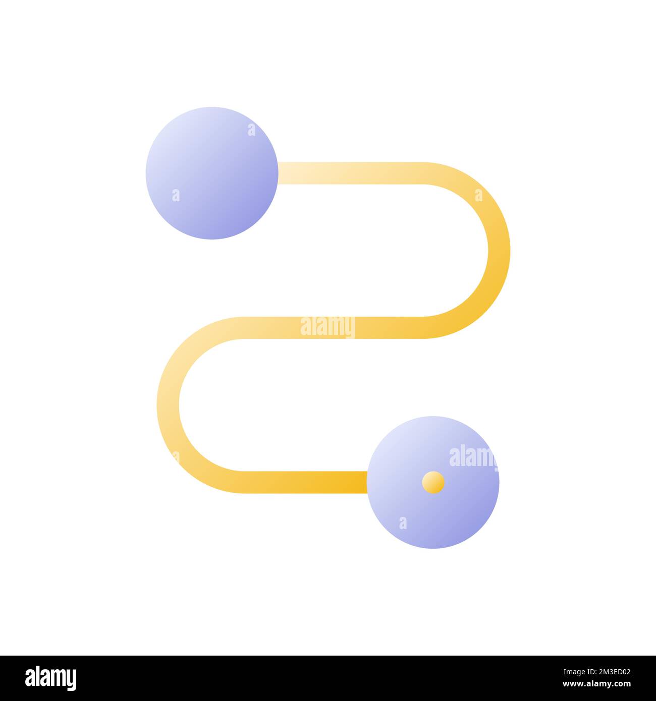 Route flat gradient two-color ui icon Stock Vector