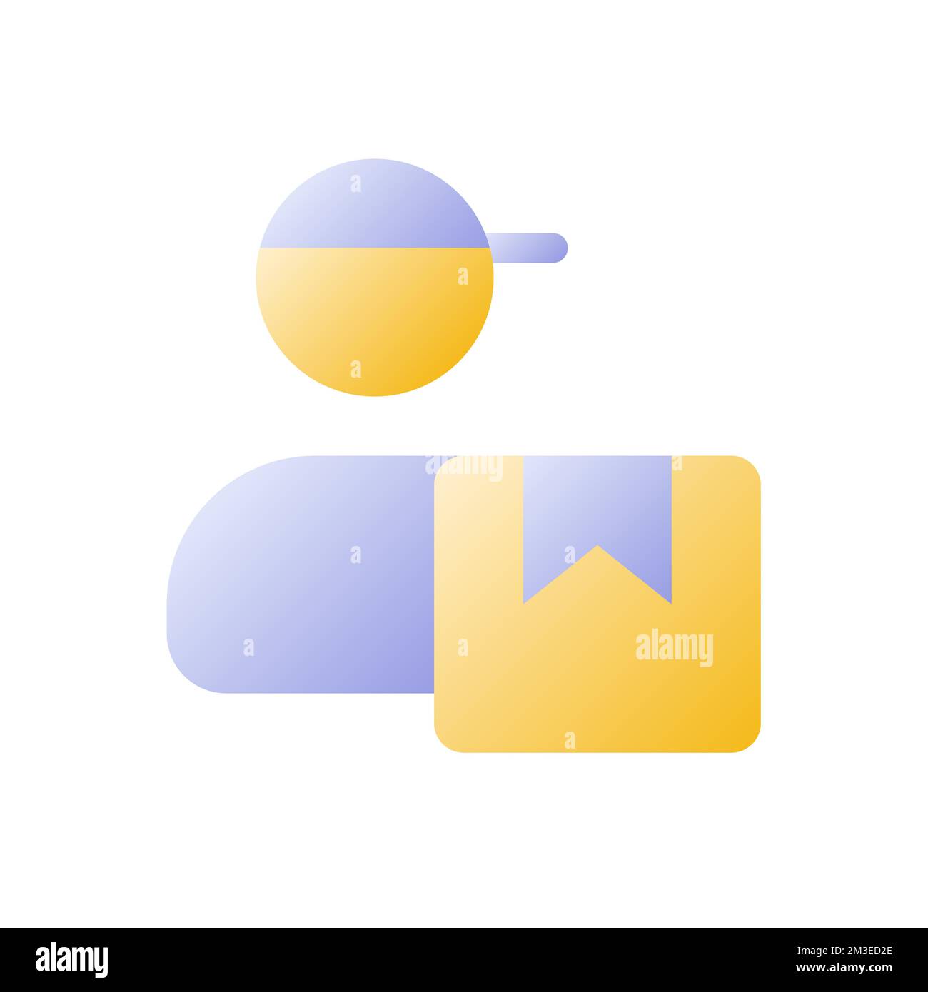 Courier flat gradient two-color ui icon Stock Vector