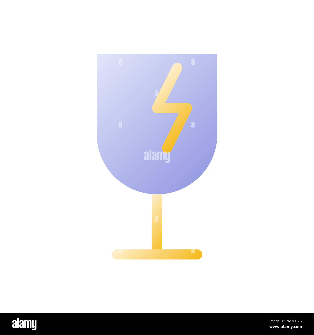 Broken wineglass flat gradient two-color ui icon Stock Vector