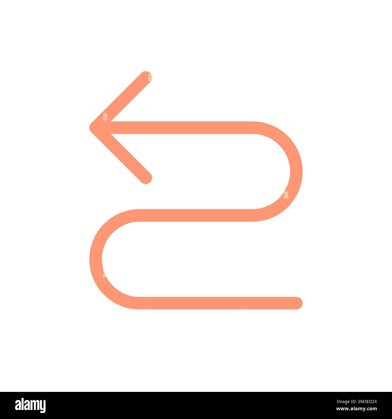 Left winding road arrow flat color ui icon Stock Vector
