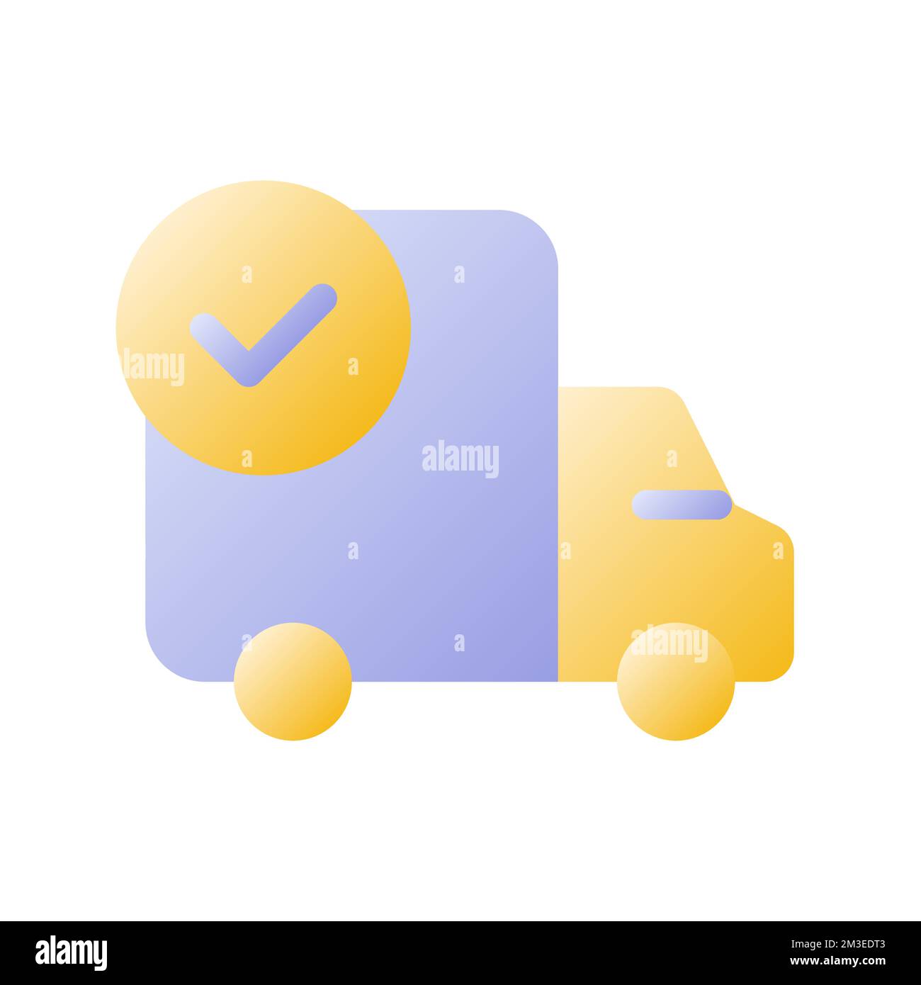 Shipment complete flat gradient two-color ui icon Stock Vector