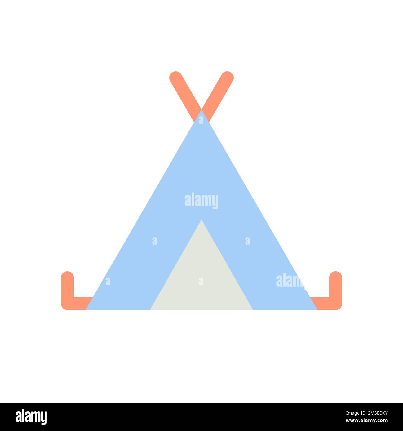 Camping site flat color ui icon Stock Vector