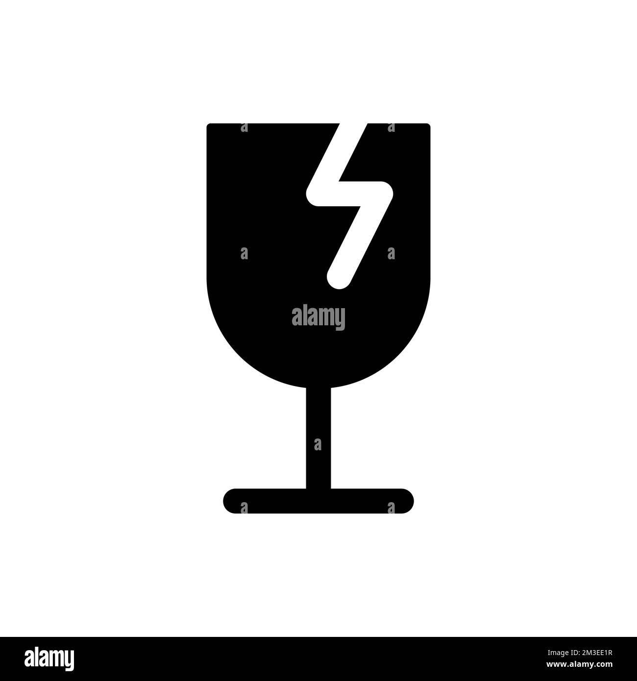 Broken wineglass black glyph ui icon Stock Vector