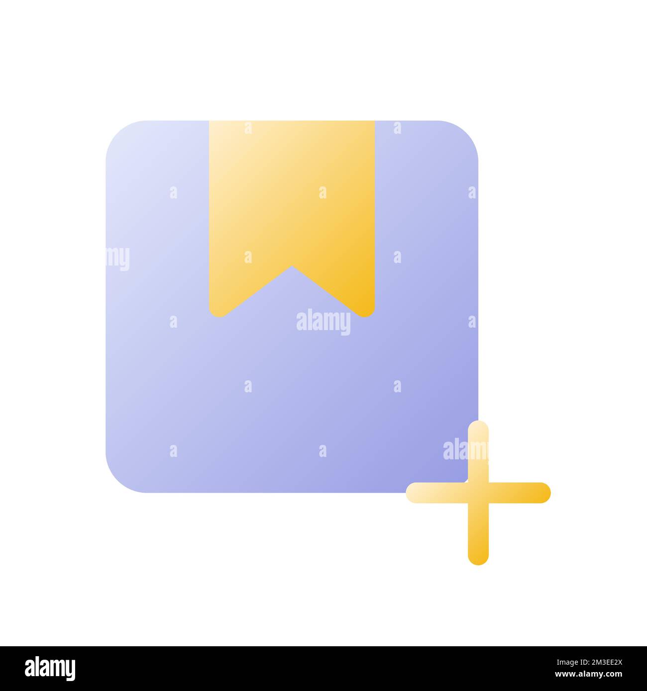Add parcel flat gradient two-color ui icon Stock Vector